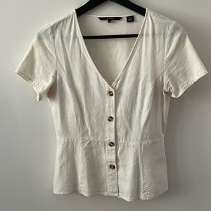 Linen short sleeve blouse